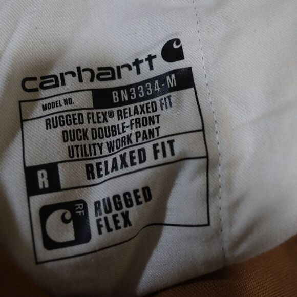 Carhartt Mens Tan Cargo Canvas Work Pants 42 x 32 Relaxed Fit Rugged Flex Jeans - Picture 14 of 15